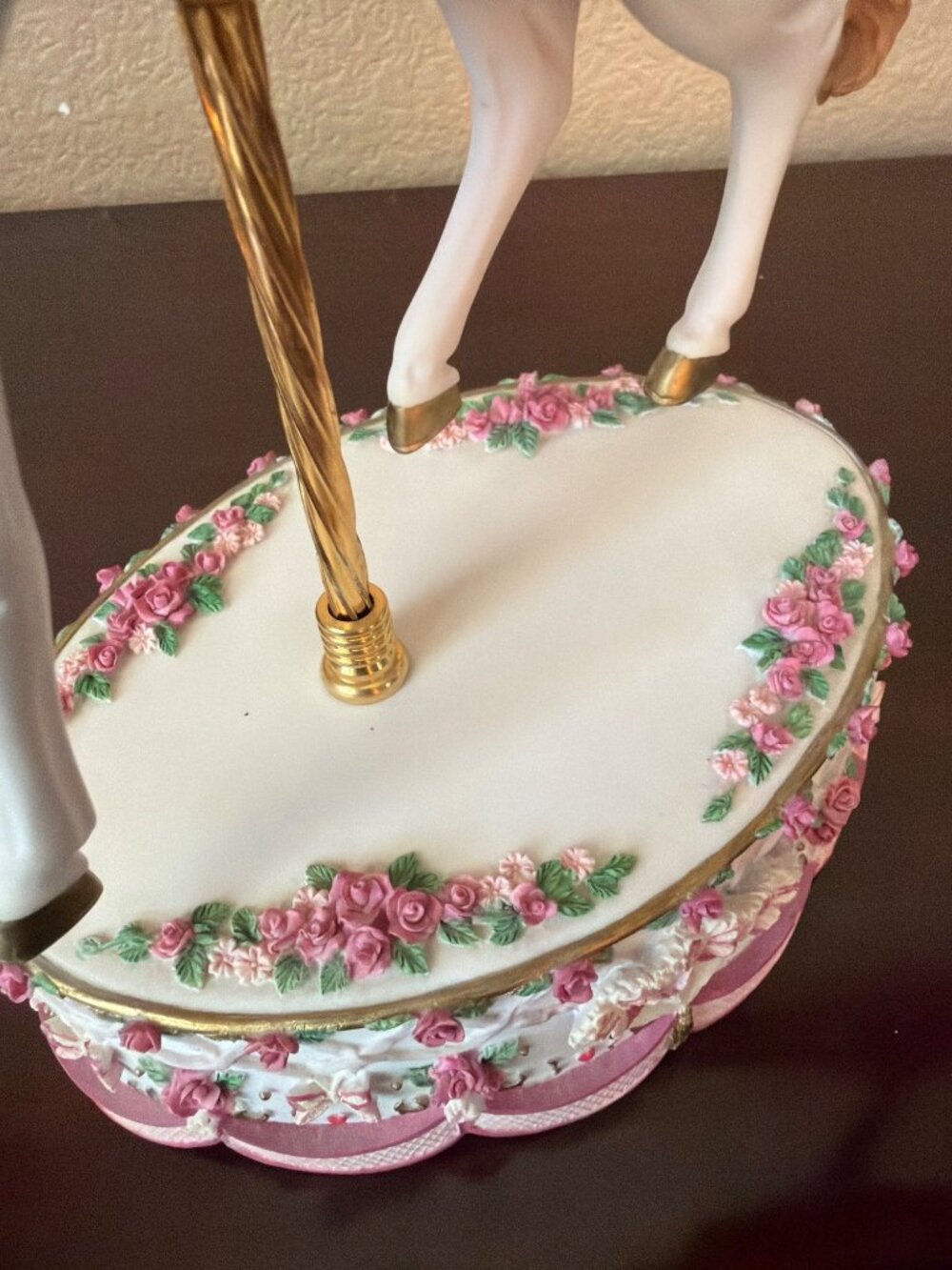 1996 San Francisco Music Box Carousel Horse Roses Butterflies All I Ask of You - Picture 12 of 15